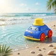 thumbnail image 4 of Cartoon Wind Up Amphibious Vehicle Rotating Land and Water Car for Bathtub and Floor Play Fun Clockwork Action Floating Toy Vehicle with Manual Drive Blue, 4 of 6