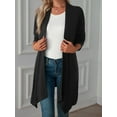 thumbnail image 2 of Luxtrada Women's Draped Front Open Cardigan Casual Long Sleeve Lightweight Cardigan (Black,XL), 2 of 4