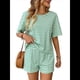 thumbnail image 4 of Conjunto de Pijama de 2 Piezas de Corta A Rayas de Verano, Color Verde S, 4 of 10