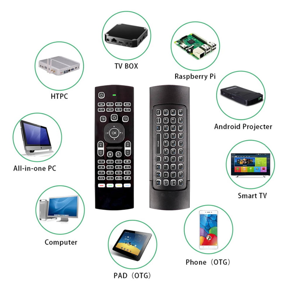 MX3 2.4G Air Mouse Wireless Remote Control backli & USB OTG Adapter 4 Fire stick 
