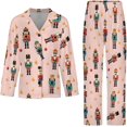 thumbnail image 4 of Top-kevin Women Long Sleeve Pajama Set Comfy Pjs Sets Penguin Winter Hats Scarves Snow 2 Piece Lounge Set, 4 of 6