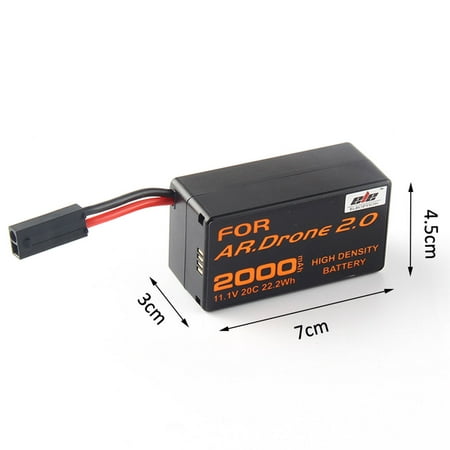 2000mAh 11.1V High Capacity Upgrade Rechargeable Battery Pack Replacement Extended flight times for Parrot AR.Drone 2.0 Quadcopter