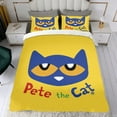 thumbnail image 4 of Bedding Set For Pete the Cat Comforter Cover Set Cute Duvet Cover Sets Super Soft For Kids Teens Bedroom Gifts,1 Duvet Cover with 2 Pillowcases Full 3 Piece, 4 of 6