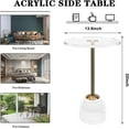 thumbnail image 5 of Clear Acrylic End Table,Side Table Set of 2, Modern Small Round Table with Solid Base for Living Room, Bedroom, 5 of 7