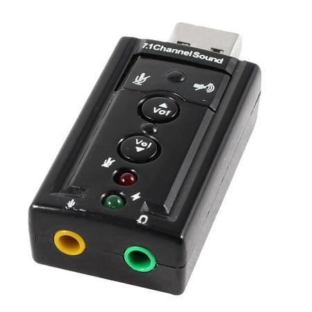 Dual 3.5mm Socket Desktop USB 2.0 Virtual 7.1CH Audio Sound Card 3D