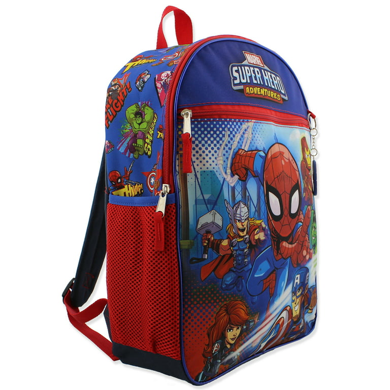 Marvel Spider-Man Backpack Kids 16 5PC Water Bottle School Combo Set