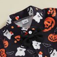 thumbnail image 6 of Cjfdfy Toddler Baby Boy Halloween Outfits Pumpkin Ghost Print Short Sleeve Bowtie Shirts And Shorts Little Baby Cute My First Halloween Clothes 6M-4Y, 6 of 9
