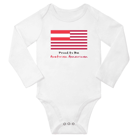 

Proud to be Austrian American Baby Long Slevve Romper Bodysuit (White 3-6 Months)