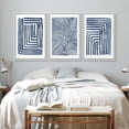thumbnail image 3 of Wall26 Framed Prints Canvas Wall Art Set of 3 Navy Blue Stripe Polygon Pattern Collage Abstract Geometric Illustrations Decorative Bohemian Multicolor Home Wall Decora - White 24"x36"x3, 3 of 5