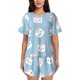 thumbnail image 1 of Fotbe Cartoon Sushi Conjunto de Pijama Estampado para Mujer, 2 Piezas, Ropa de Dormir con Camiseta de Manga Corta y Shorts Suaves-Large, 1 of 6