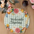thumbnail image 3 of Spring Flowers Round 13 Inch Placemats Set of 8, Seasonal Botanical Garden Florals Plaid HeatResistant Non Slip Place Mats for Dining Table, Wipeable Braided Kitchen Table Mats for Housewarming, 3 of 9