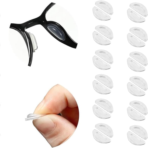 HNZHSL 12 Pares Almohadilla Nasales para Anteojos, Almohadillas para Lentes, Almohadillas de Nariz para Gafas, Retenedores de Gafas, Nose Pad para Gafas y Armazones Ópticos y Solar
