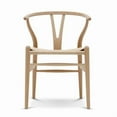 thumbnail image 1 of Take Me Home Classic Wishbone Replica Dining Chair, Natural Wood with Arms., 1 of 2
