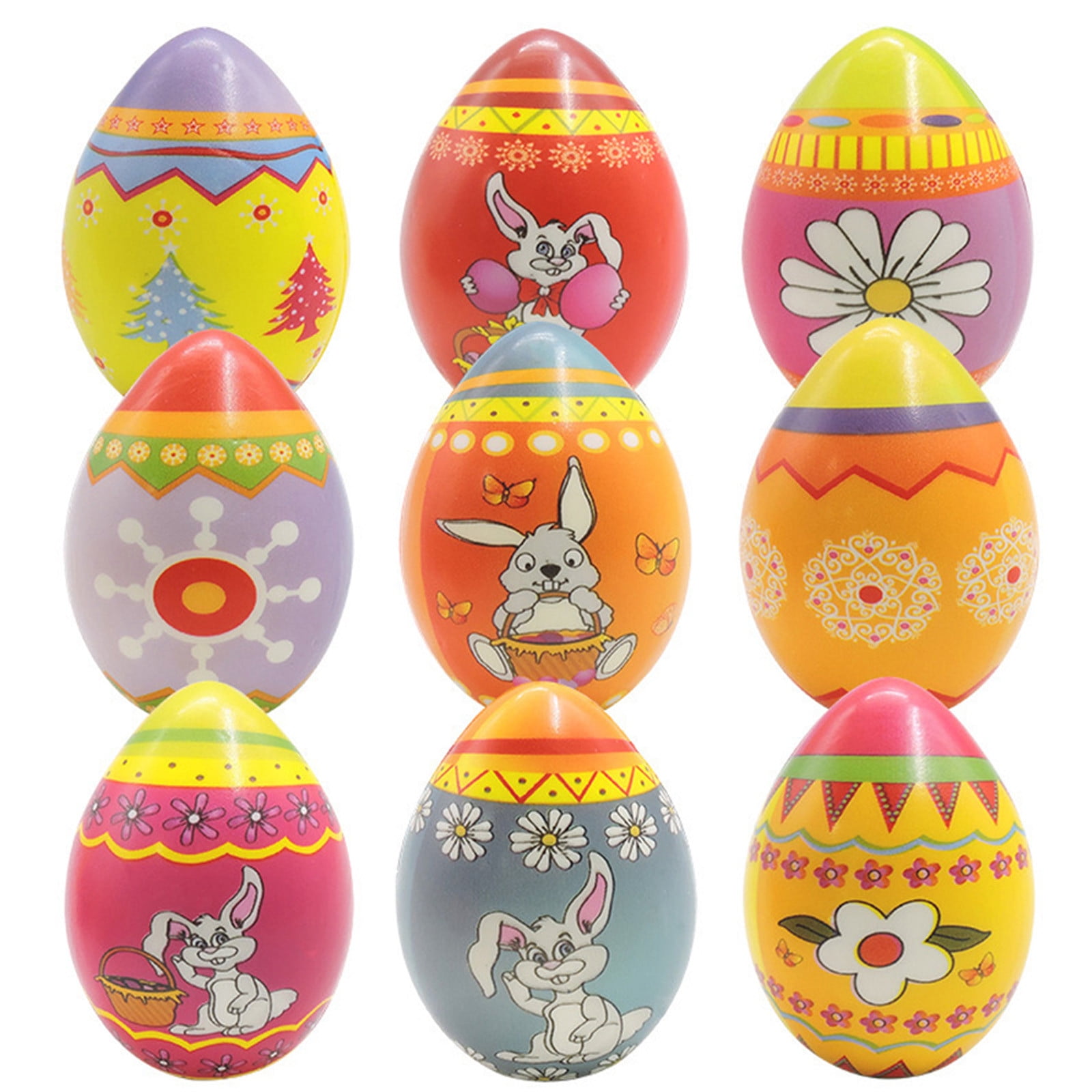 Style 3 2.5 inches Multicolored Athoinsu 24 PCS Easter Eggs Set Colorful Expression Painted Fillable Eggs Party Favors Spring Home Yard Decor Gifts