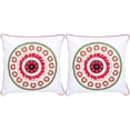 thumbnail image 2 of SAFAVIEH Sunder Bohemian Pillow, 18" x 18", Red, Set of 2, 2 of 4
