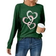 thumbnail image 2 of JAKANYQ T-Shirts pour Femmes Mode Décontractée Col Rond Manches Longues T-Shirt pour Amour Cœur Lettre Couche de Base Confortable et Tendance. pour Usage Quotidien. Tee-Shirt Confortable, 2 of 3