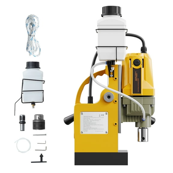 KFFKFF Electric Magnetic Drill, 1400W Motor with 1.6 in Drilling Diameter, 2810 lbf Portable Mag Drill Press, 800 RPM Idle Speed, Suitable for Metal Surface Drilling, Industrial and Household Use