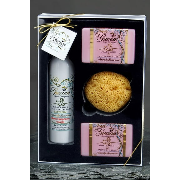 Lotion, 2 soaps and sponge gift set- Black Raspberry Vanilla