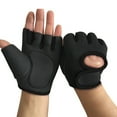 thumbnail image 3 of Guantes de ciclismo para levantamiento de pesas, de medio dedo, para fitness, gimnasio, deportes, antideslizantes (negros), talla M, 3 of 6