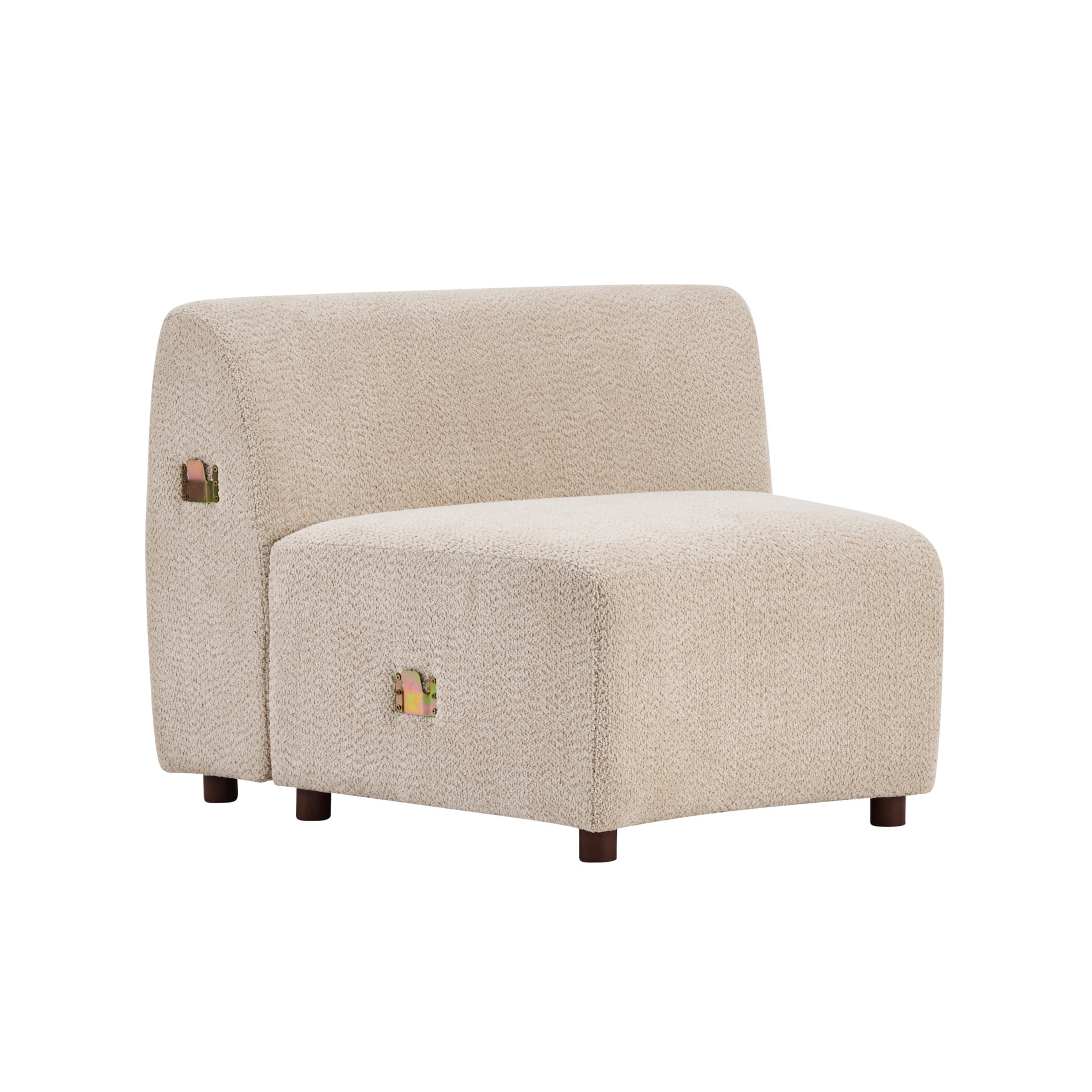 Christopher Knight Home 5-Piece Modern Curved Cloud Upholstered Bouclé Sofa, Armless 9-Seater, Beige