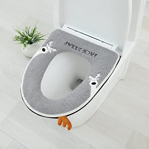 Housse de siège de toilette avec poignée de levage – douce et