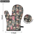 thumbnail image 6 of Pioneer Flower Floral Print Pattern Oven Mitt 2-Pack Set, Heat Resistant Kitchen Gloves, 7.7" X 12", 6 of 6