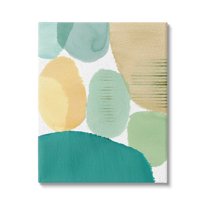 Stupell Industries Green & Yellow Circles Abstract Painting Gallery Wrapped Canvas Art Print Wall Art, 24 x 30