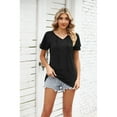 thumbnail image 3 of Anbech Ruffled Sleeve Womens V Neck Shirt 2024 Tunic Casual Blouse Tops, 3 of 7