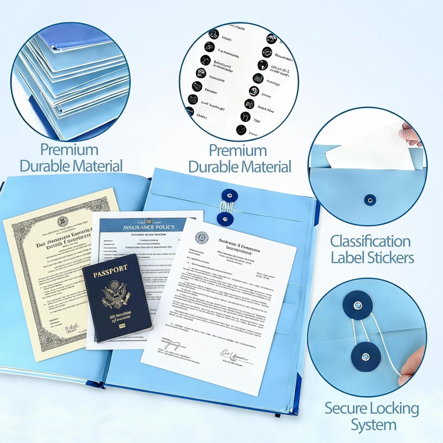 2026 New The Life Book Document Organizer Binder for Important Documents, in case i die Binder, Family Emergency Planner & End of Life Paper File Organizer with Labels (Blue)