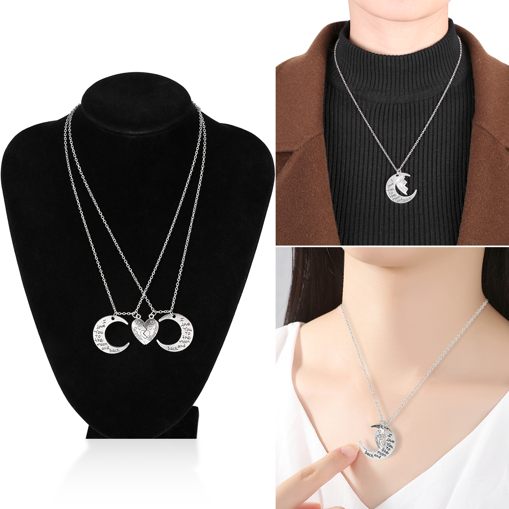 LYUMO Mother Daughter Necklace,Moon 
