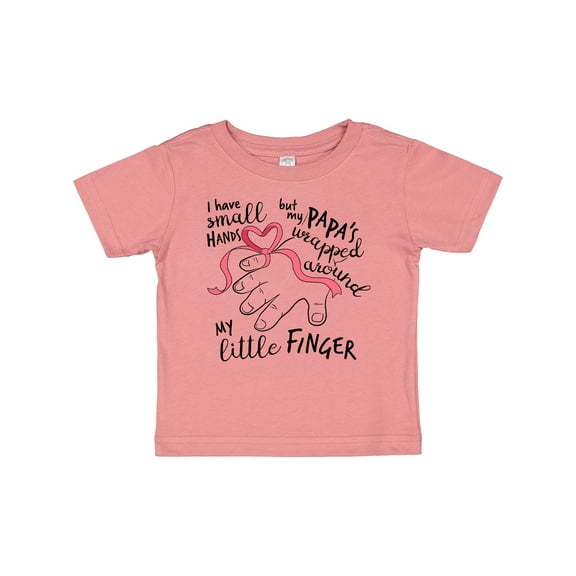 Inktastic I Have Small Hands, but My Papas Wrapped Around My Little Finger Boys or Girls Baby T-Shirt