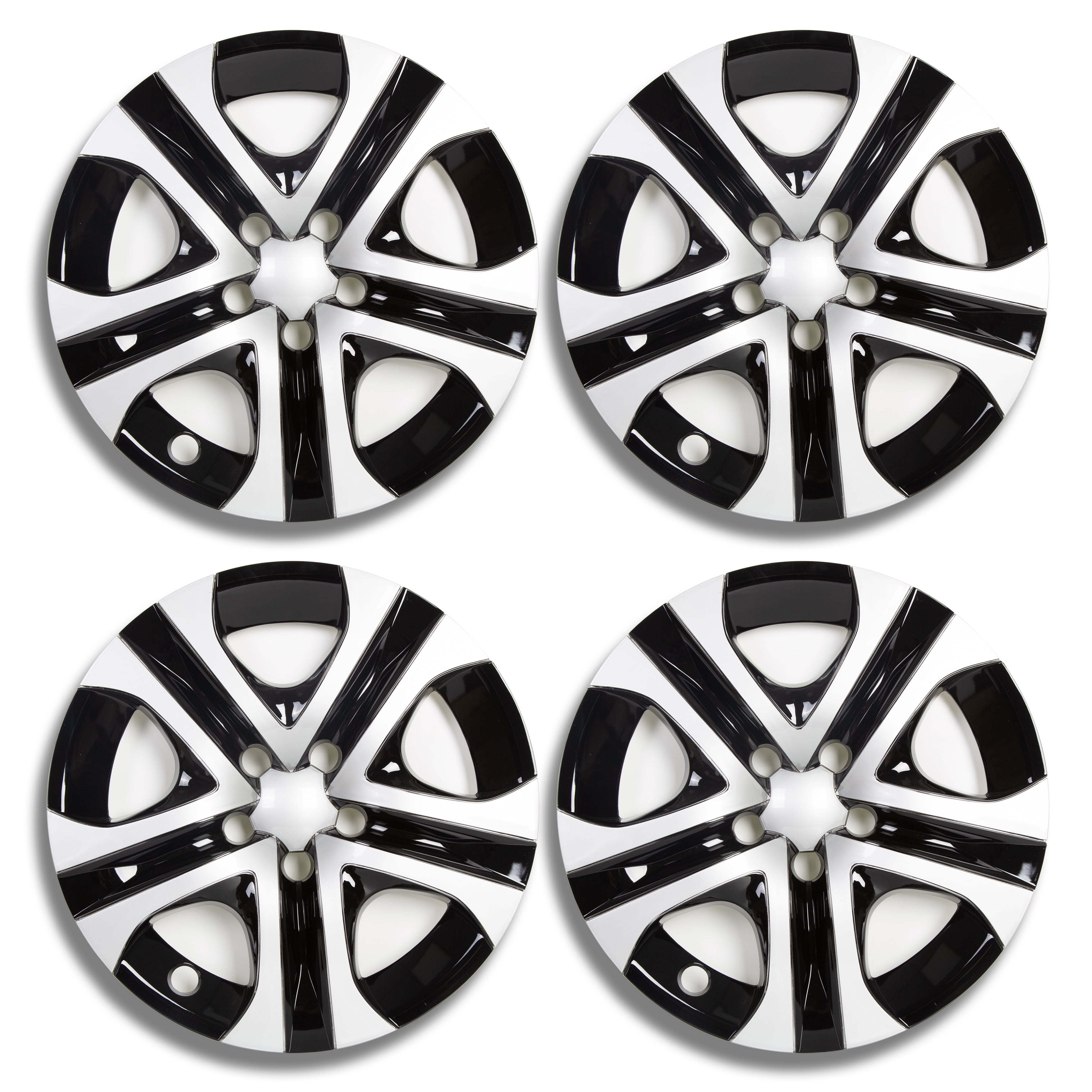 Kojem 4x17" Silver & Black Hub Caps Full Rim Wheel Skin Covers for 2013-2018 Toyota RAV4