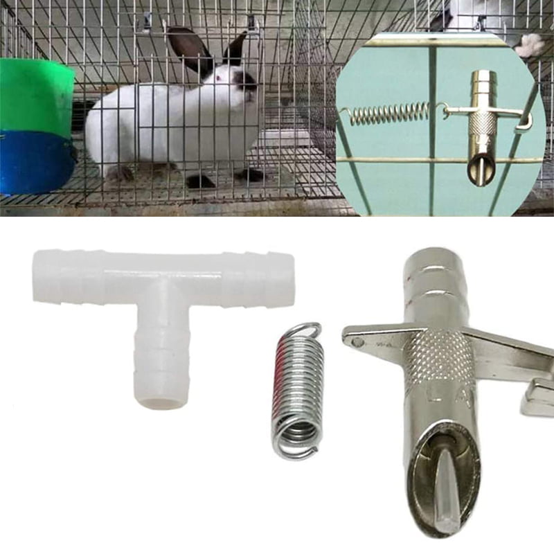 20 Set Rabbit Water Feeder Bunny Waterer for Automatic Watering System Alloy 