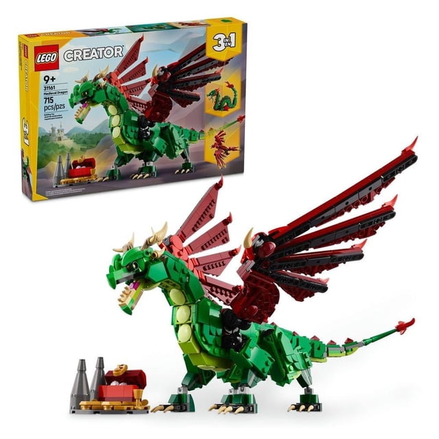 Set LEGO Creator 3en1 Dragón Medieval Juego de juguetes 31161