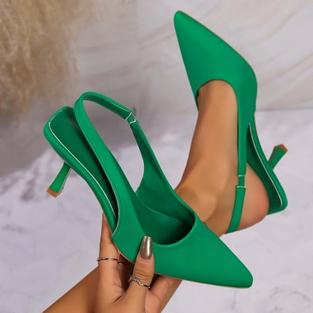 Up to 60% OFF  Women s Summer Large Size Satin High Heel Sandals  Shallow Mouth Backless  Comfortable High Heels  Party & Casual  Fashionable Women s Shoes  Elegant Heels