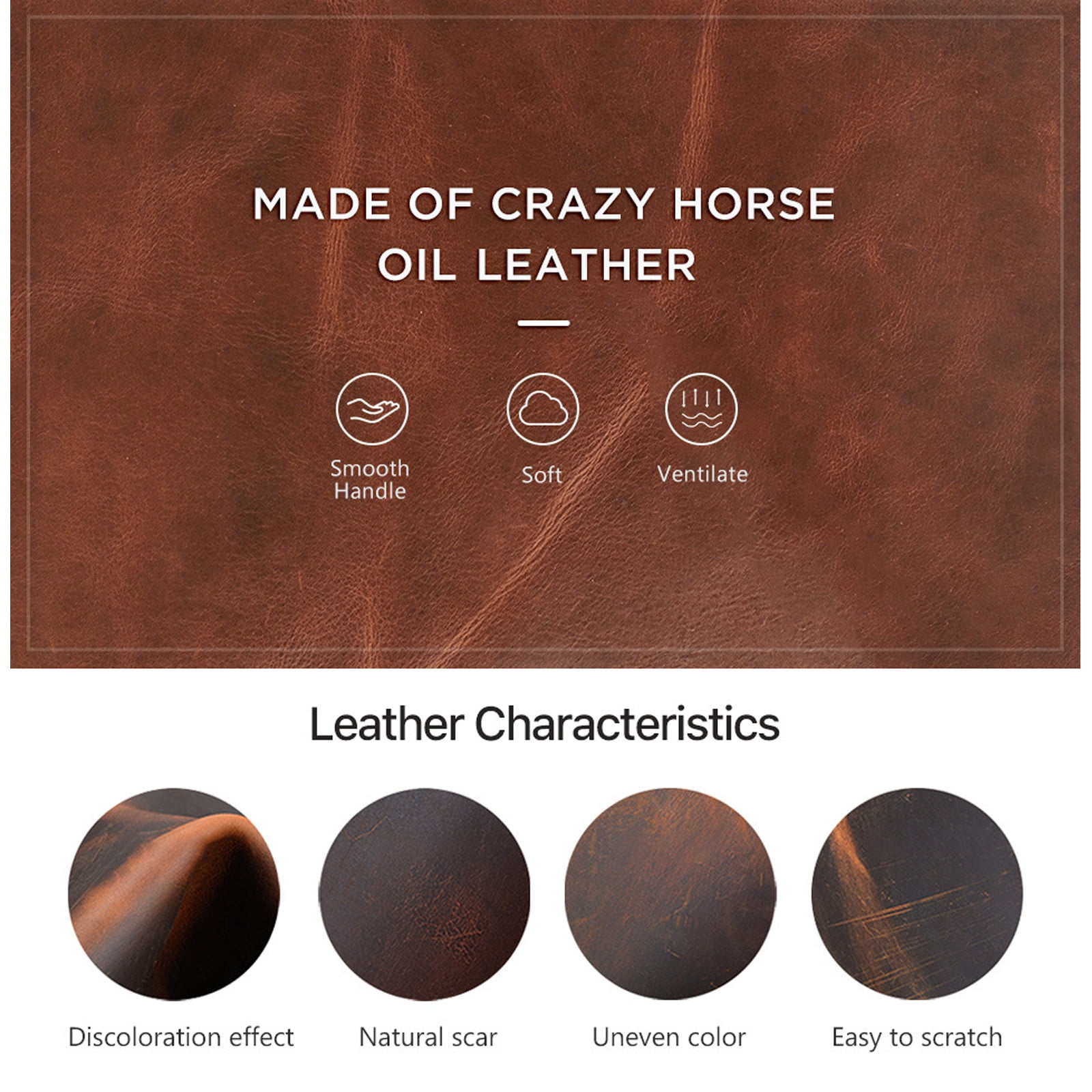 Leather Laptop Bag Folio Case for MacBook Pro 13.3 Inch – Crazy Horse Cowhide with Zipper Closure, Notebook & Pen Holder