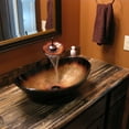 thumbnail image 2 of Novatto NSFC-0088031001ORB Rena Glass Vessel Bathroom Sink 4-Piece Set, Oil Rubbed Bronze, 2 of 7