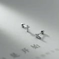 thumbnail image 4 of K-KED Solid 925 Sterling Silver Small Cross Crucifix Stud Earrings Screw Backs-Rose Gold, 4 of 6