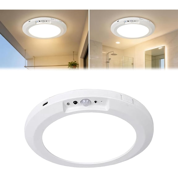2026 New Rechargeable Motion Sensor Ceiling Light with Remote, Magnetic Ceiling Light, 3 CCT Dimmable & Magnetic Mount, for Shower Closet Hallway, Shed, Pantry (1PCS)