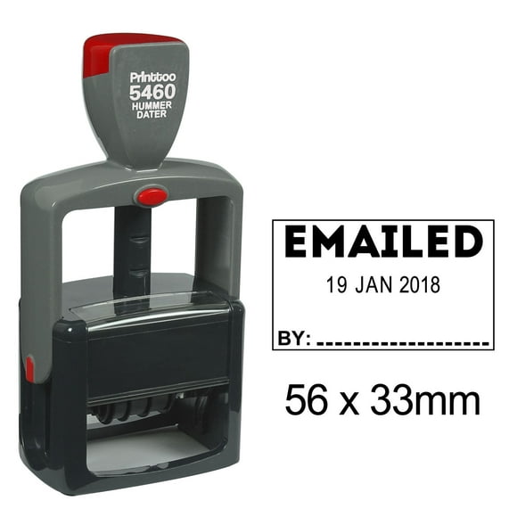 Printtoo Heavy Duty Dater Stamp Self Inking With Text Emailed By Office Stationery Date Rubber Stamp-Black