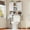 White, variant on POAO 32"W Over the Toilet Storage Cabinet with Metal Frame and 7 Storage Shelves, Bathroom Organizer with Adjustable Shelves and Paper Holder, White