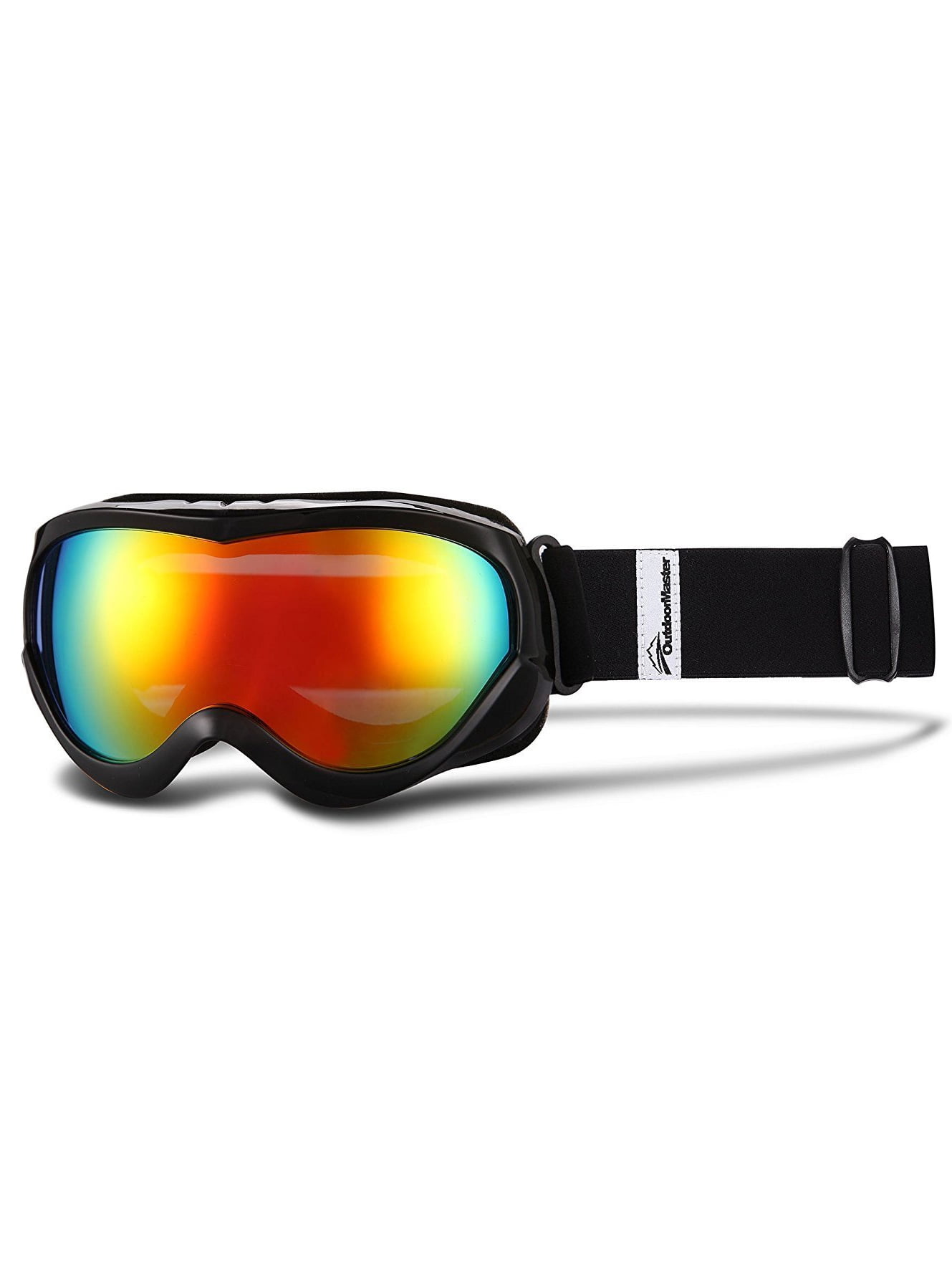 OutdoorMaster Kids Ski Goggles, Black - Grey Lens Red VLT 14%
