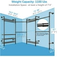 thumbnail image 2 of Timate L4 L Shape Heavy Duty Garment Rack - Expandable  Pipe Clothing Rack, Wall Mounted Closet Organizer, Corner Closet System Black, 2 of 8