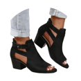 thumbnail image 3 of GHSOHS Boots for Women Knee High Boots Ankle Booties Shoes Goth Boots Heeled Sandals for Women Sexy Block Heels Boots Zip Back Ankle Strap Comfortable Open Toe Sandal Summer Dress Shoes,Size 7, 3 of 7