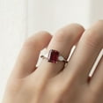 thumbnail image 2 of Mooneye 7X5 mm Radiant Cut Garnet 925 Sterling Silver Three Stone Women Valentines Day Gifts Ring, 2 of 7