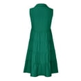 thumbnail image 3 of RQYYD Women's Solid Color Nightshirt Notch V Neck Sleeveless Button Down Nightdress Cotton Linen Nightgown 2024, 3 of 6
