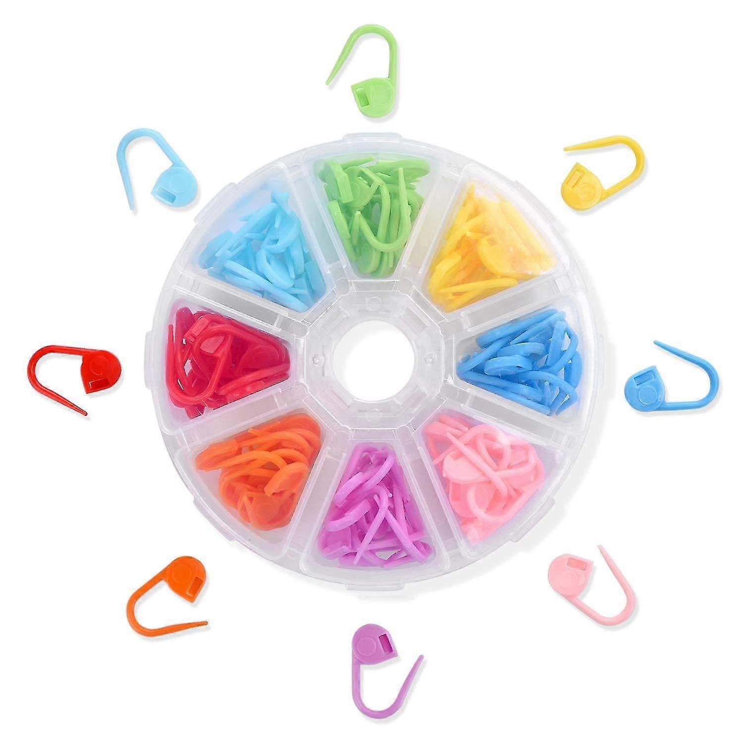 Pattern Marker Clips 104 Pieces Knitting Stitch Markers, 8 Colors Plastic Locking Counter ...