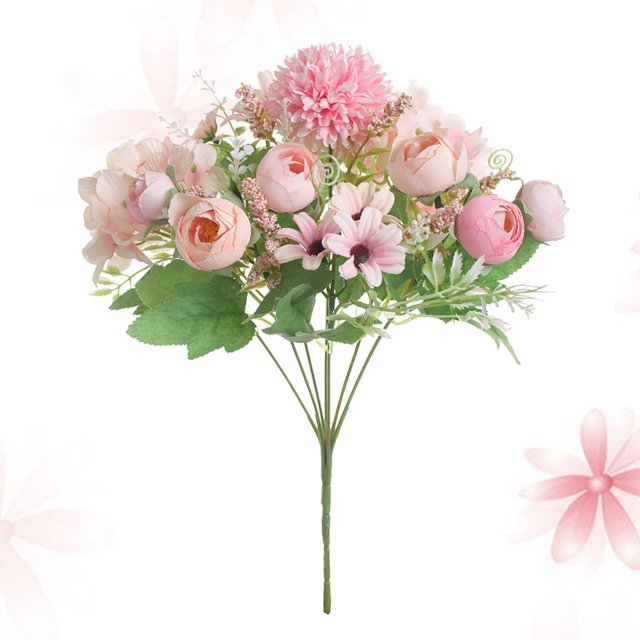 OUNONA Planta Simulada De Tela Y Plástico Rosa Para De Oficina Y Eventos