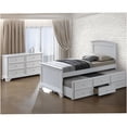 thumbnail image 6 of White Twin Bunk Bed with Trundle and 3 Storage Drawers, Solid Wood Captain Bunk Bed with Headboard and Footboard, 6 of 6