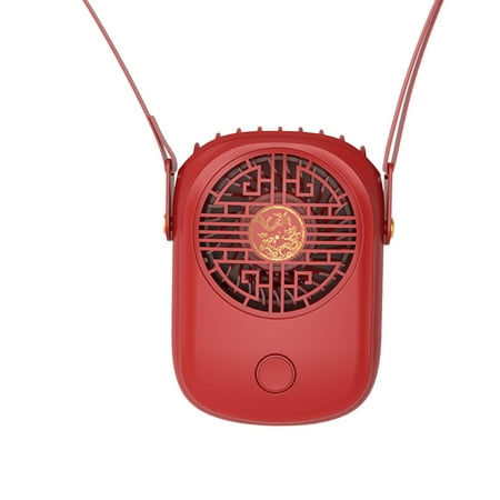 

Portable Desk Fan 3 Speeds Adjustment Lightweight Leafless Neck Hanging Fan Personal Fan for Fishing Home Office Hiking Travel Work Red
